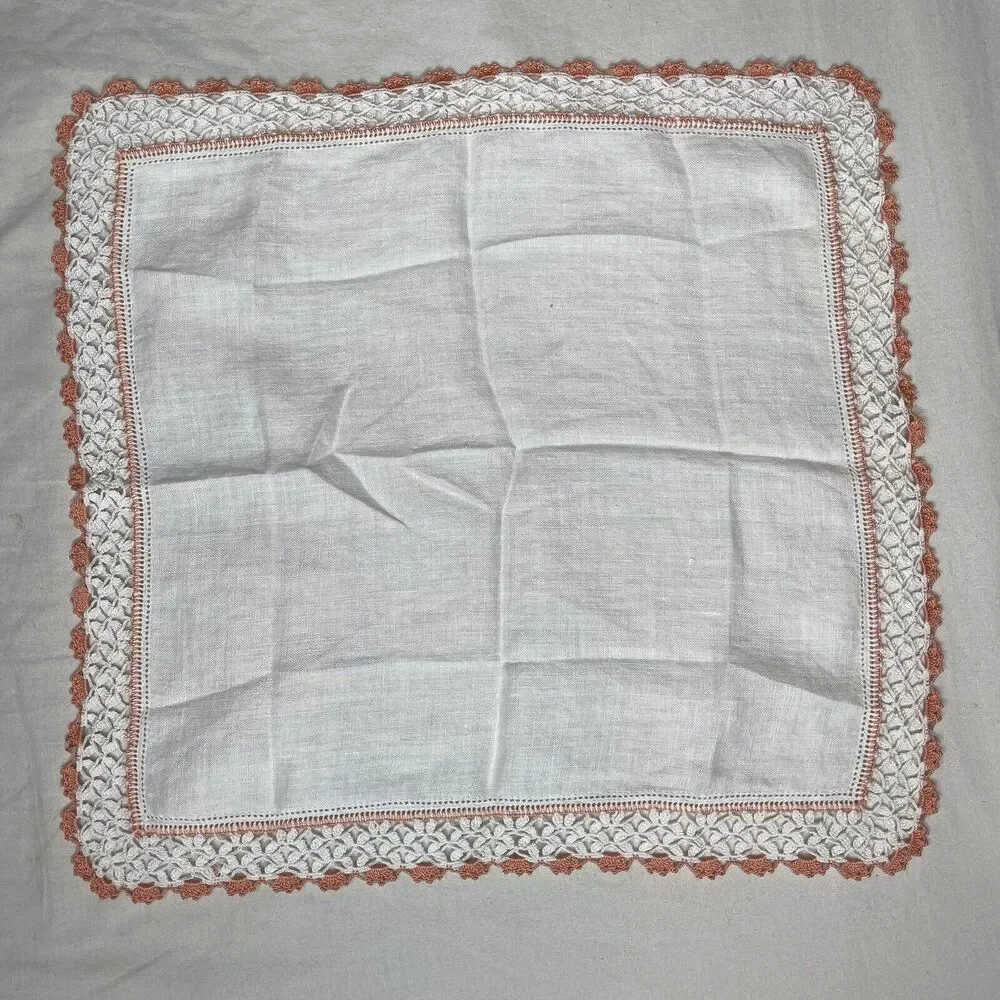1 Vintage Cocktail Napkin‎ Handkerchief Hankie Square 12
